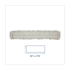 Boardwalk 60 in. x 5 in. Cut-End Disposable Cotton Dust Mop Head (12/Carton)