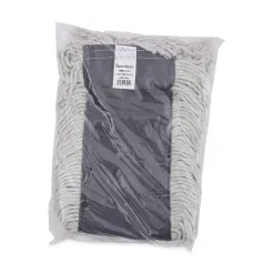 Boardwalk 24 in. x 5 in. Disposable Cotton/Synthetic Cut End Dust Mop Head - White