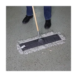 Boardwalk 24 in. x 5 in. Disposable Cotton/Synthetic Cut End Dust Mop Head - White