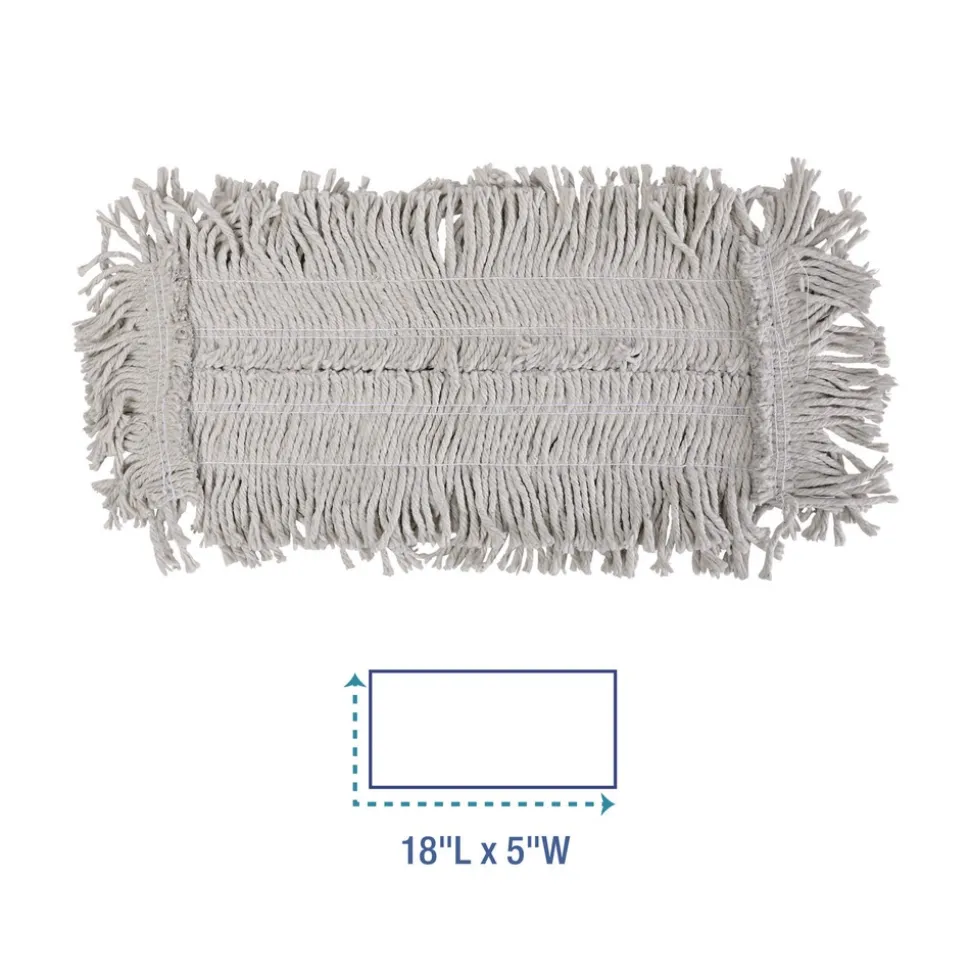 Boardwalk 18 in. x 5 in. Disposable Cotton Dust Mop Head