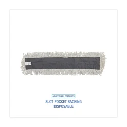 Boardwalk 36 in. x 5 in. Disposable Cotton/Synthetic Dust Mop Head with Sewn Center Fringe - White