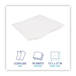 Boardwalk 12 in. x 13 in. DRC Wipers - White (90 Bag, 12 Bags/Carton)