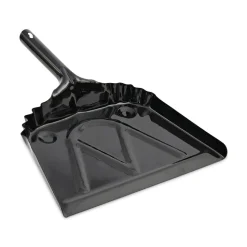 Boardwalk 12 in. x 14 in. 20-Gauge Steel Dust Pan with 5 in. Handle - Black (12/Carton)