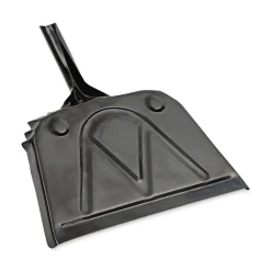 Boardwalk 12 in. x 14 in. 20-Gauge Steel Dust Pan with 5 in. Handle - Black (12/Carton)