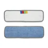 Boardwalk 18 in. x 5 in. Hook and Loop Back Split Microfiber Mop Head - Blue (1 Dozen)