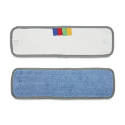 Boardwalk 18 in. x 5 in. Hook and Loop Back Split Microfiber Mop Head - Blue (1 Dozen)