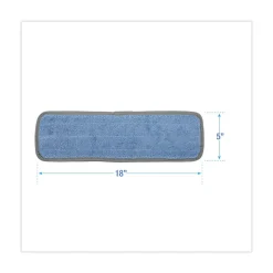 Boardwalk 18 in. x 5 in. Hook and Loop Back Split Microfiber Mop Head - Blue (1 Dozen)