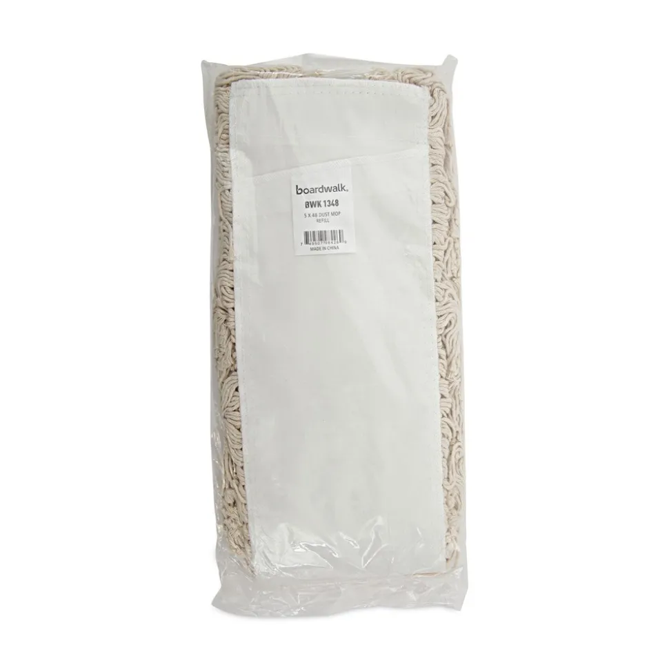 Boardwalk 48 in. x 5 in. Hygrade Cotton Industrial Dust Mop Head - White