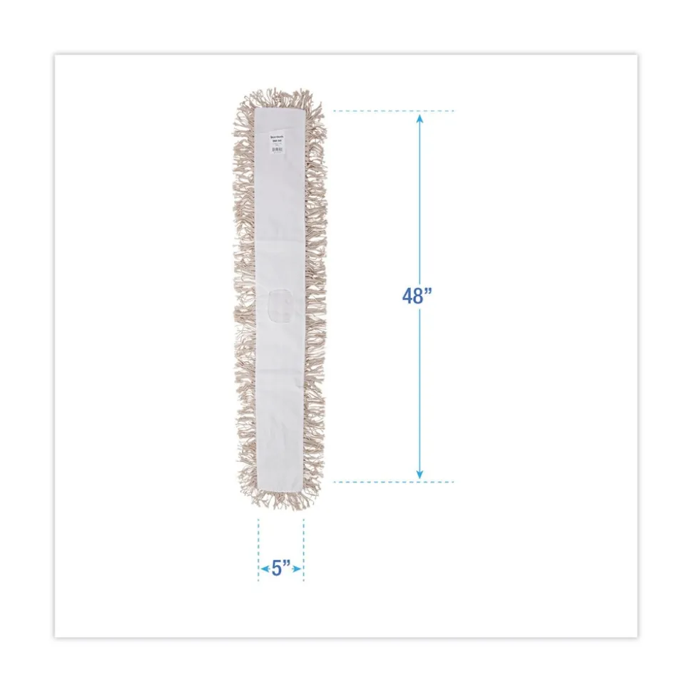 Boardwalk 48 in. x 5 in. Hygrade Cotton Industrial Dust Mop Head - White