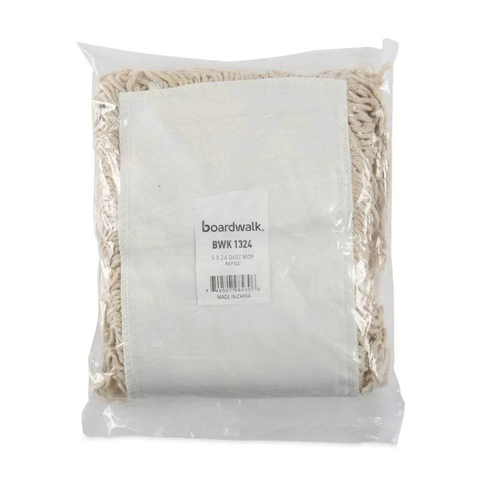 Boardwalk 24 in. x 5 in. Industrial Hygrade Cotton Dust Mop Head - White
