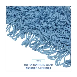 Boardwalk 36 in. x 5 in. Looped-End Cotton/ Synthetic Blend Dust Mop Head - Blue