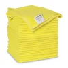 Boardwalk 16 in. x 16 in. Microfiber Cleaning Cloths - Yellow (24/Pack)