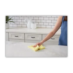 Boardwalk 16 in. x 16 in. Microfiber Cleaning Cloths - Yellow (24/Pack)