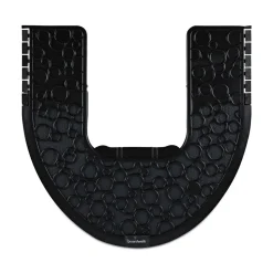 Boardwalk 22 in. x 22 in. Non-Slip Rubber Commode Mat 2.0 Disposable Toilet Floor Mat - Black (6/Carton)