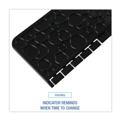 Boardwalk 22 in. x 22 in. Non-Slip Rubber Commode Mat 2.0 Disposable Toilet Floor Mat - Black (6/Carton)