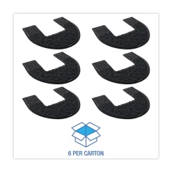 Boardwalk 22 in. x 22 in. Non-Slip Rubber Commode Mat 2.0 Disposable Toilet Floor Mat - Black (6/Carton)