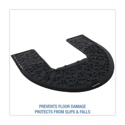 Boardwalk 22 in. x 22 in. Non-Slip Rubber Commode Mat 2.0 Disposable Toilet Floor Mat - Black (6/Carton)