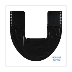 Boardwalk 22 in. x 22 in. Non-Slip Rubber Commode Mat 2.0 Disposable Toilet Floor Mat - Black (6/Carton)