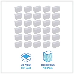 Boardwalk 17 in. x 15 in. 2-Ply Dinner Napkin - White (3000/Carton)