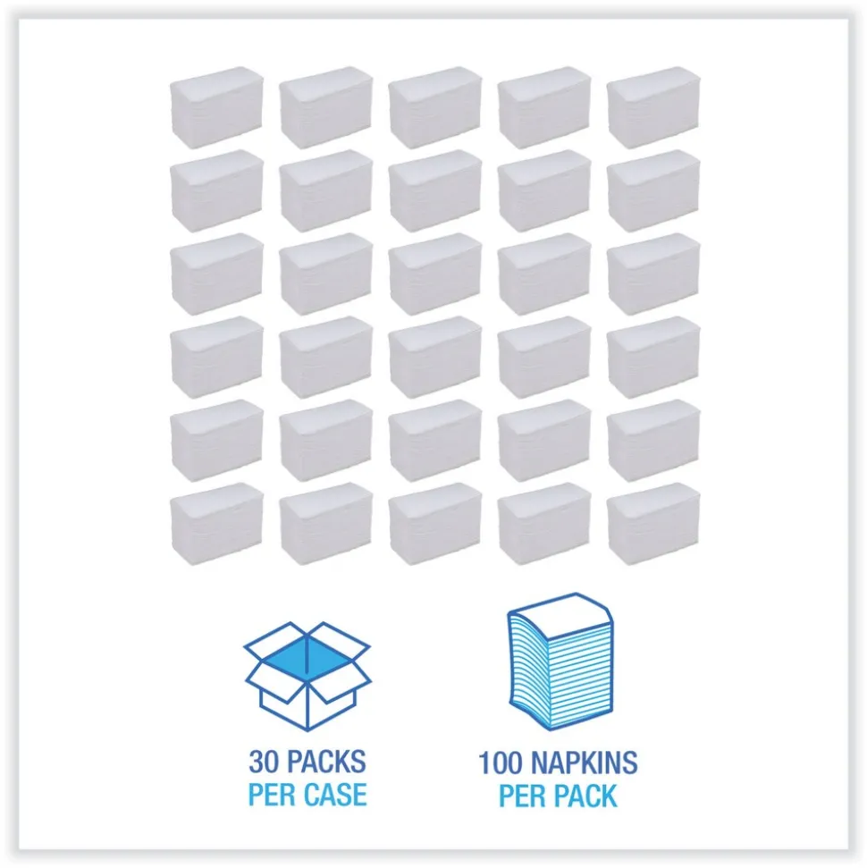 Boardwalk 17 in. x 15 in. 2-Ply Dinner Napkin - White (3000/Carton)