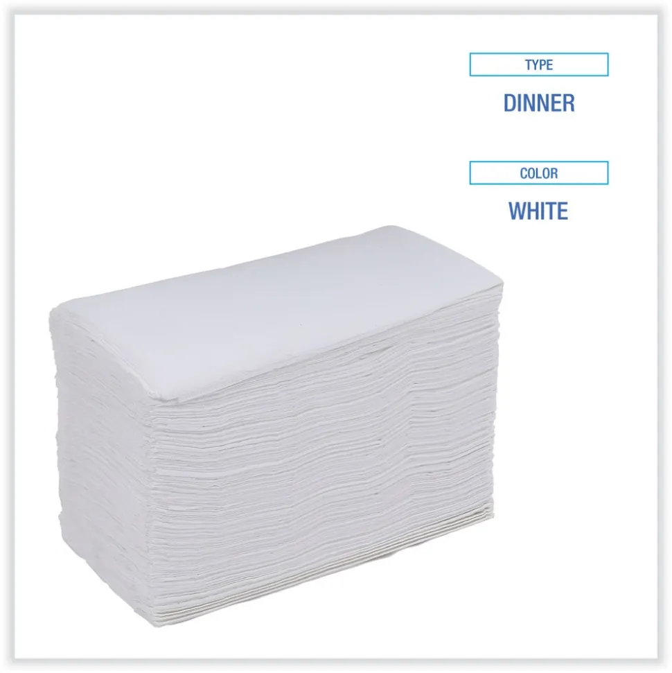 Boardwalk 17 in. x 15 in. 2-Ply Dinner Napkin - White (3000/Carton)