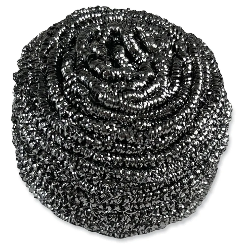 Boardwalk 3.93 in. x 1.96 in. Stainless Steel Scrubber - Silver (72/Carton)