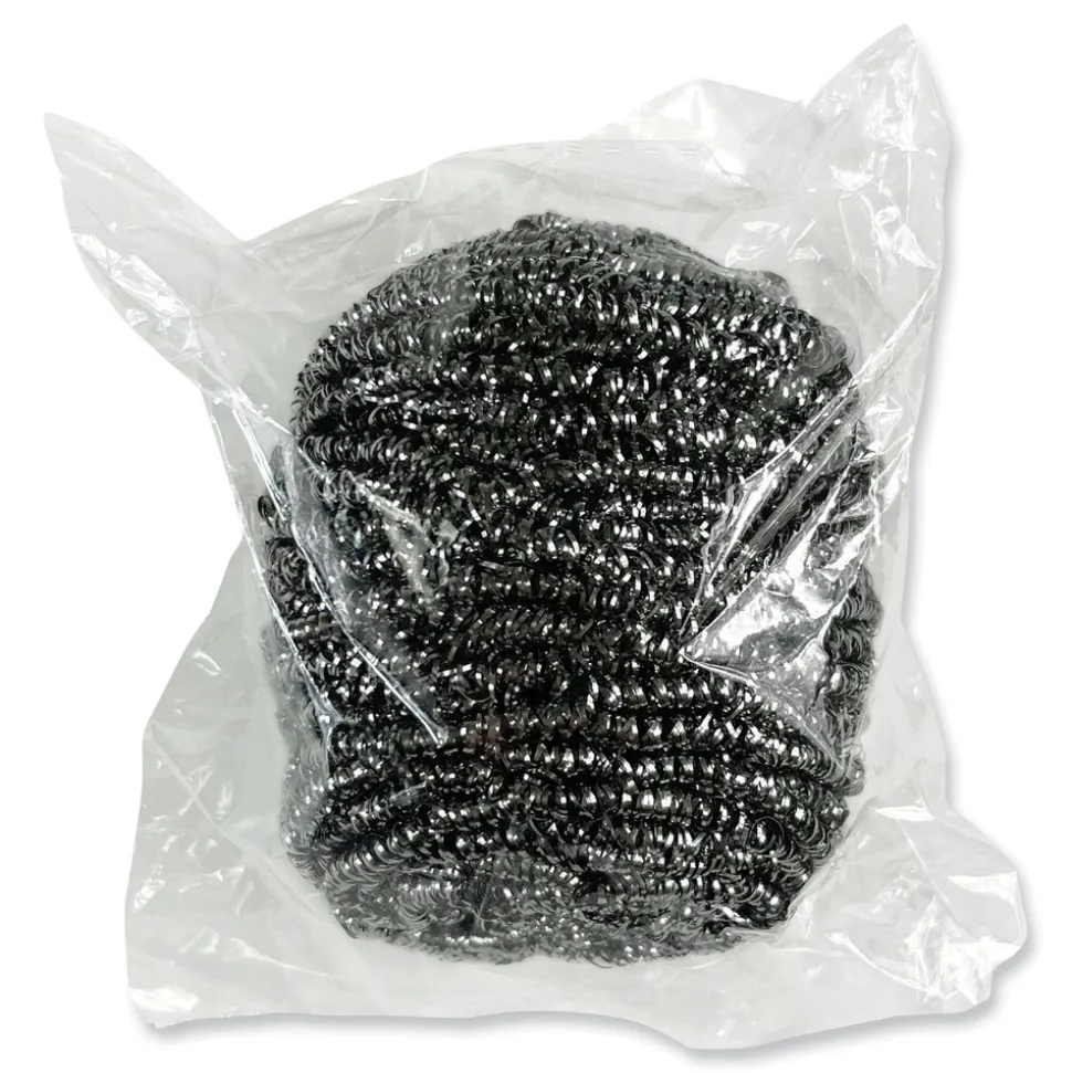 Boardwalk 3.93 in. x 1.96 in. Stainless Steel Scrubber - Silver (72/Carton)