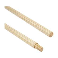 Boardwalk 0.94 in. x 60 in. Threaded End Lacquered Wood Broom Handle - Natural