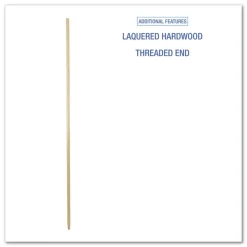 Boardwalk 0.94 in. x 60 in. Threaded End Lacquered Wood Broom Handle - Natural