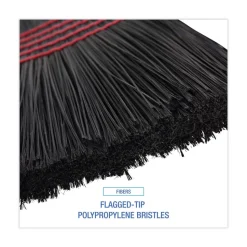 Boardwalk 10 in. x 58.5 in. Wood Handle Flagged Tip Poly Bristle Janitor Brooms - Natural/Black (1 Dozen)