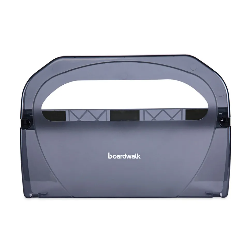 Boardwalk 17.25 in. x 3.13 in. x 11.75 in. Toilet Seat Cover Dispenser - Smoke Black