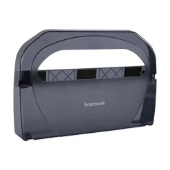 Boardwalk 17.25 in. x 3.13 in. x 11.75 in. Toilet Seat Cover Dispenser - Smoke Black