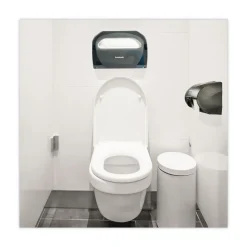 Boardwalk 17.25 in. x 3.13 in. x 11.75 in. Toilet Seat Cover Dispenser - Smoke Black