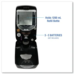 Boardwalk 6 in. x 4.05 in. x 10.58 in. 1200 mL Touch-Free Foam Soap Dispenser - Black