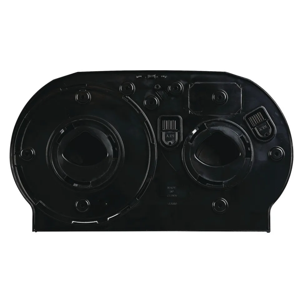 Boardwalk 20.25 in. x 6 in. x 12.25 in. Jumbo Twin Toilet Tissue Dispenser - Black