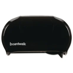 Boardwalk 13 in. x 6.75 in. x 8.75 in. Standard Twin Toilet Tissue Dispenser - Black