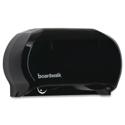 Boardwalk 13 in. x 6.75 in. x 8.75 in. Standard Twin Toilet Tissue Dispenser - Black
