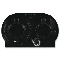 Boardwalk 13 in. x 6.75 in. x 8.75 in. Standard Twin Toilet Tissue Dispenser - Black