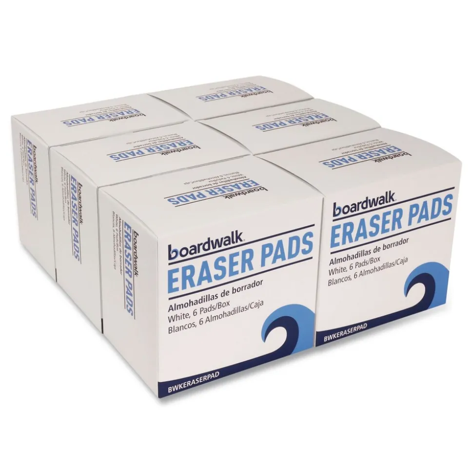 Boardwalk 2.5 in. x 4.5 in. x 1 in. Eraser Pads - White (6 Packs/Carton)