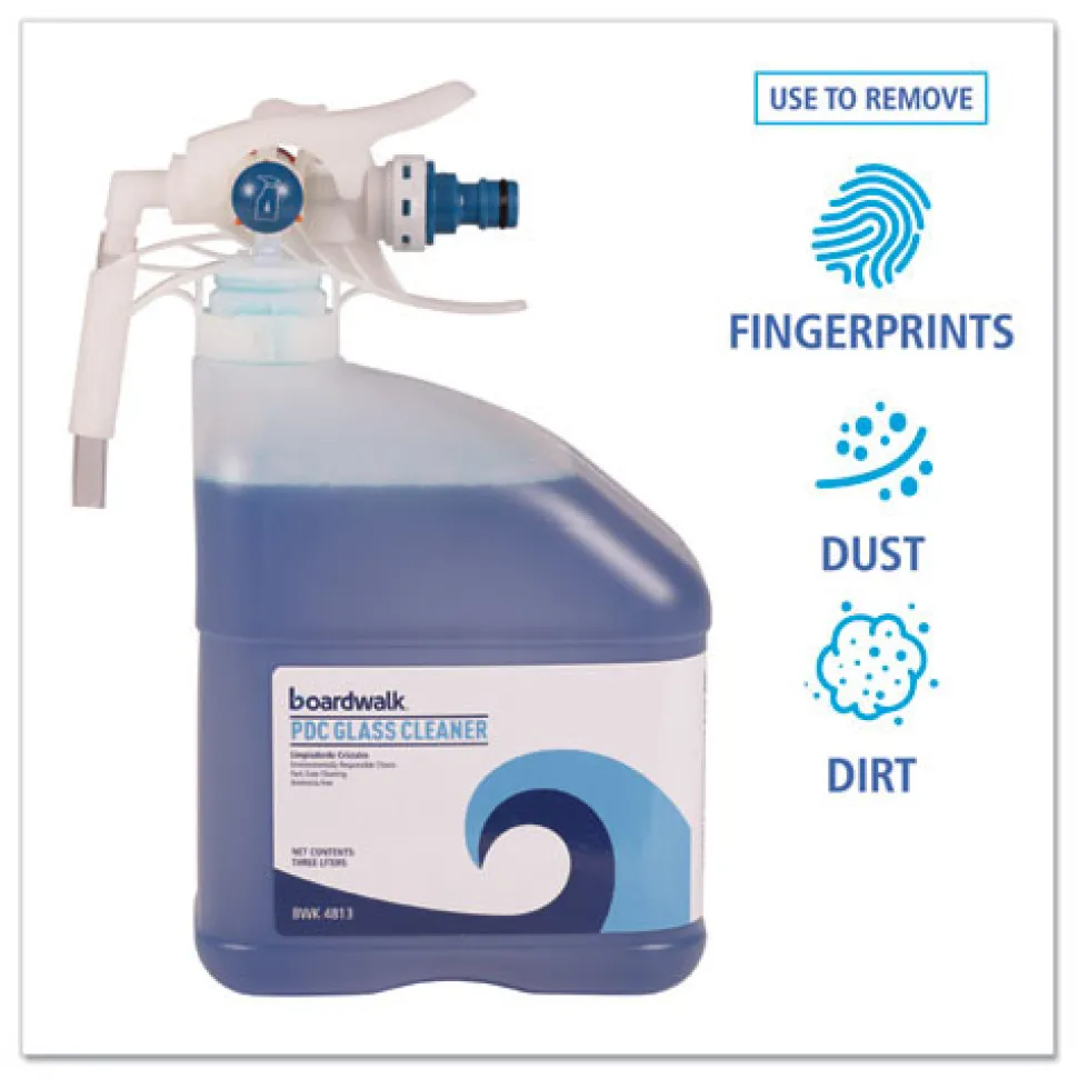 Boardwalk 3 L Bottle PDC Glass Cleaner - Unscented (2/Carton)