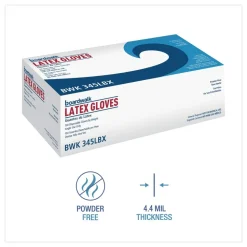 Boardwalk 4.4 mil 12 in. Long Powder-Free General-Purpose Latex Gloves - Large, Natural (100/Box)
