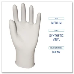 Boardwalk 4 mil 9.5 in. Long Powder-Free Synthetic Vinyl Gloves - Medium, Beige (100/Box)