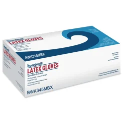 Boardwalk 4.4 mil 9.5 in. Long Powder-Free General-Purpose Latex Gloves - Medium, Natural (100/Box, 10 Boxes/Carton)