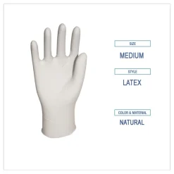Boardwalk 4.4 mil 9.5 in. Long Powder-Free General-Purpose Latex Gloves - Medium, Natural (100/Box, 10 Boxes/Carton)