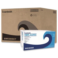 Boardwalk 2.6 mil 9.5 in. Long Powder-Free General Purpose Vinyl Gloves - Small, Clear (100/Box, 10 Boxes/Carton)