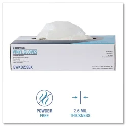 Boardwalk 2.6 mil 9.5 in. Long Powder-Free General Purpose Vinyl Gloves - Small, Clear (100/Box, 10 Boxes/Carton)