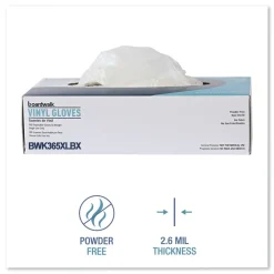 Boardwalk 2.6 mil 9.5 in. Long Powder-Free General Purpose Vinyl Gloves - Extra Large, Clear (100/Box, 10 Boxes/Carton)