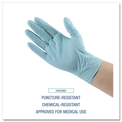Boardwalk 5 mil 9.5 in. Long Powder-Free Disposable Examination Nitrile Gloves - Large, Blue (100/Box, 10 Boxes/Carton)
