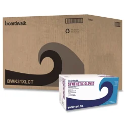 Boardwalk 4 mil 9.5 in. Long Powder-Free Synthetic Vinyl Gloves - Extra Large, Cream (100/Box, 10 Boxes/Carton)