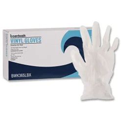 Boardwalk 2.6 mil 9.5 in. Long Powder-Free General Purpose Vinyl Gloves - Large, Clear (100/Box, 10 Boxes/Carton)